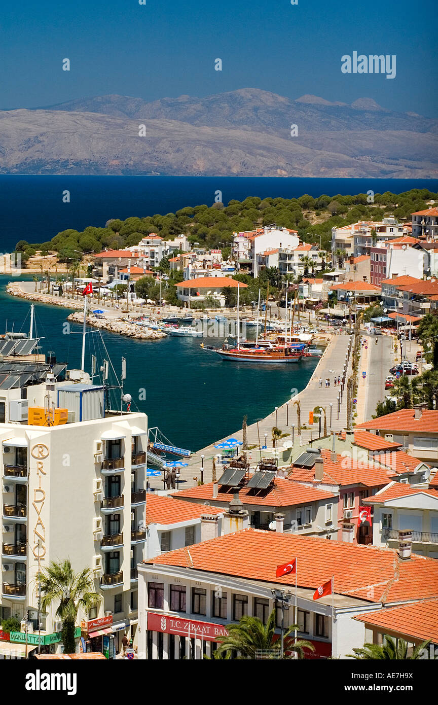 Cesme Town view from the Castle , Aegean , Turkey Stock Photo