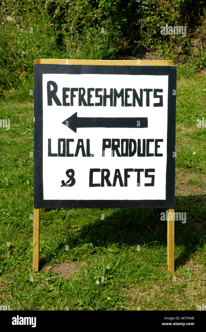 Sign for community local shop cafe in village of Skenfrith South East Wales UK Stock Photo