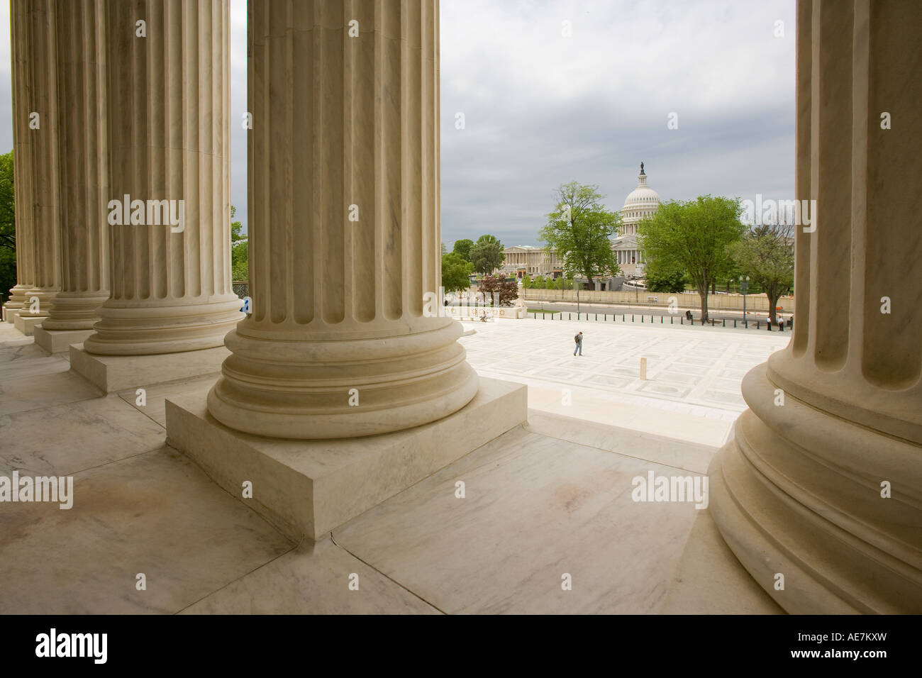 USA Washington DC Capital Dome viewed from the Supreme court house Stock Photo