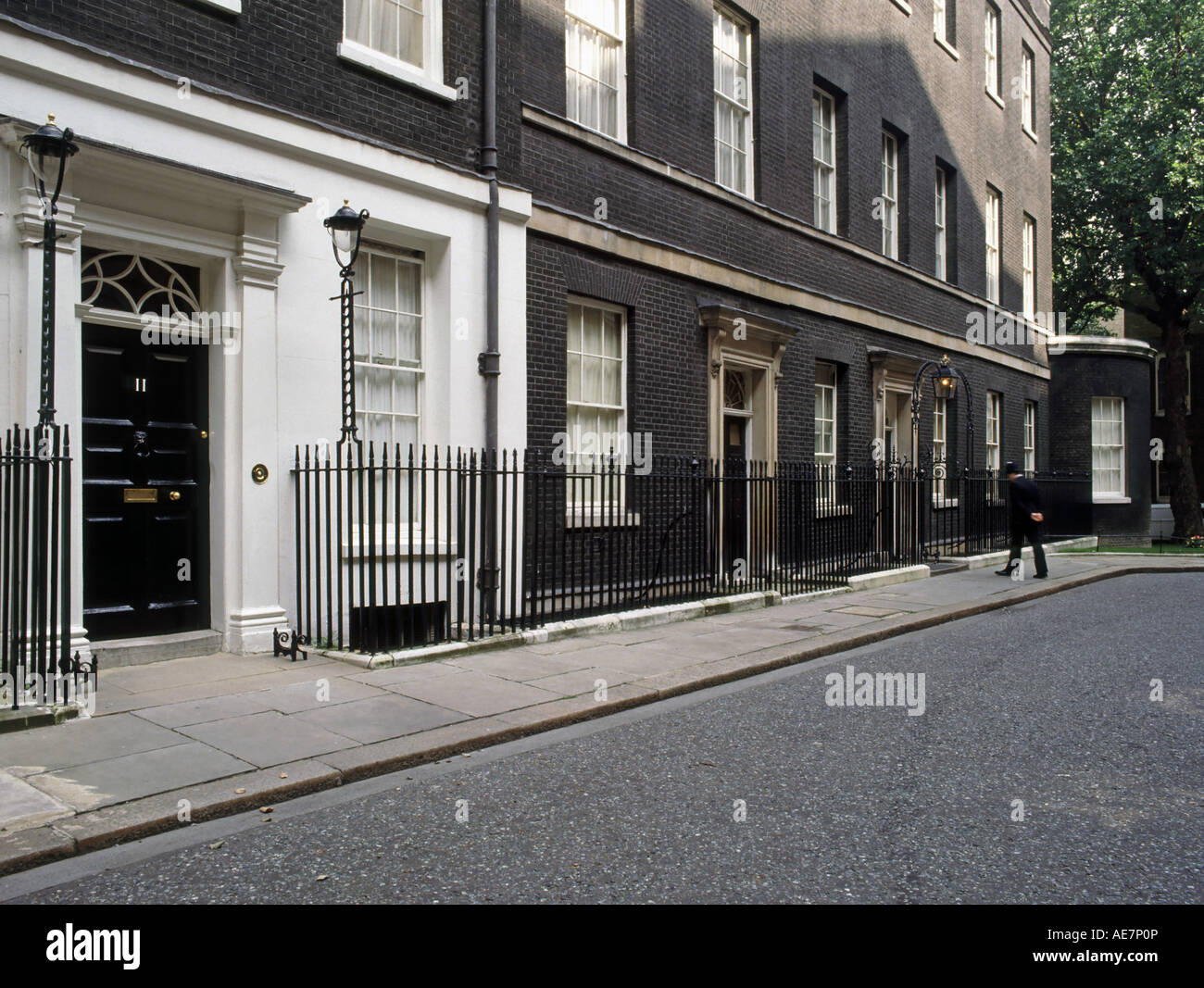 Number 11 and 10 Downing Street residence of the chancellor of the Exchequer and the British Prime Minister London England UK Stock Photo
