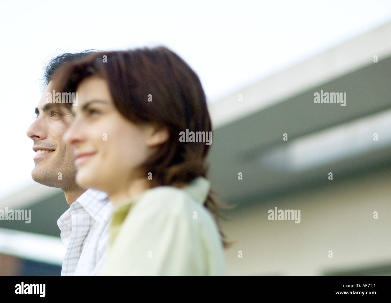 Young couple, side view Stock Photo
