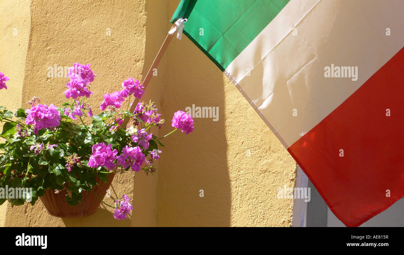 Colourful Southern Italy: The Italian Flag with Flowers in Maratea ...