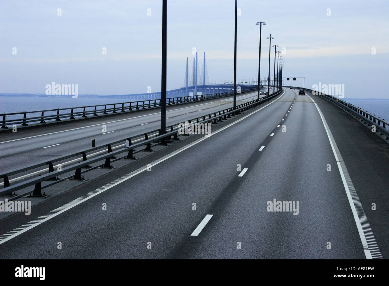 Oeresund Bridge linking Denmark and Sweden Stock Photo Alamy