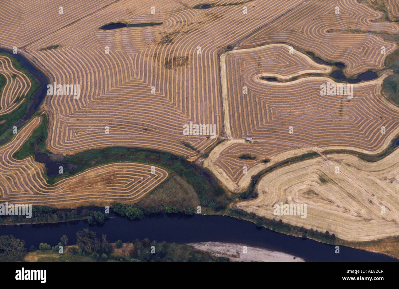 aerial fields Australia Stock Photo