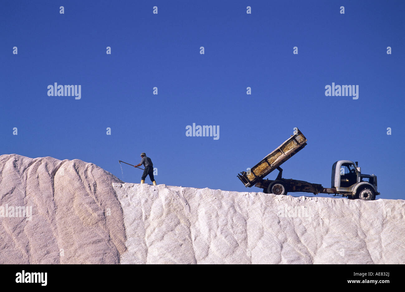 Harvesting salt Victoria, Australia Stock Photo Alamy