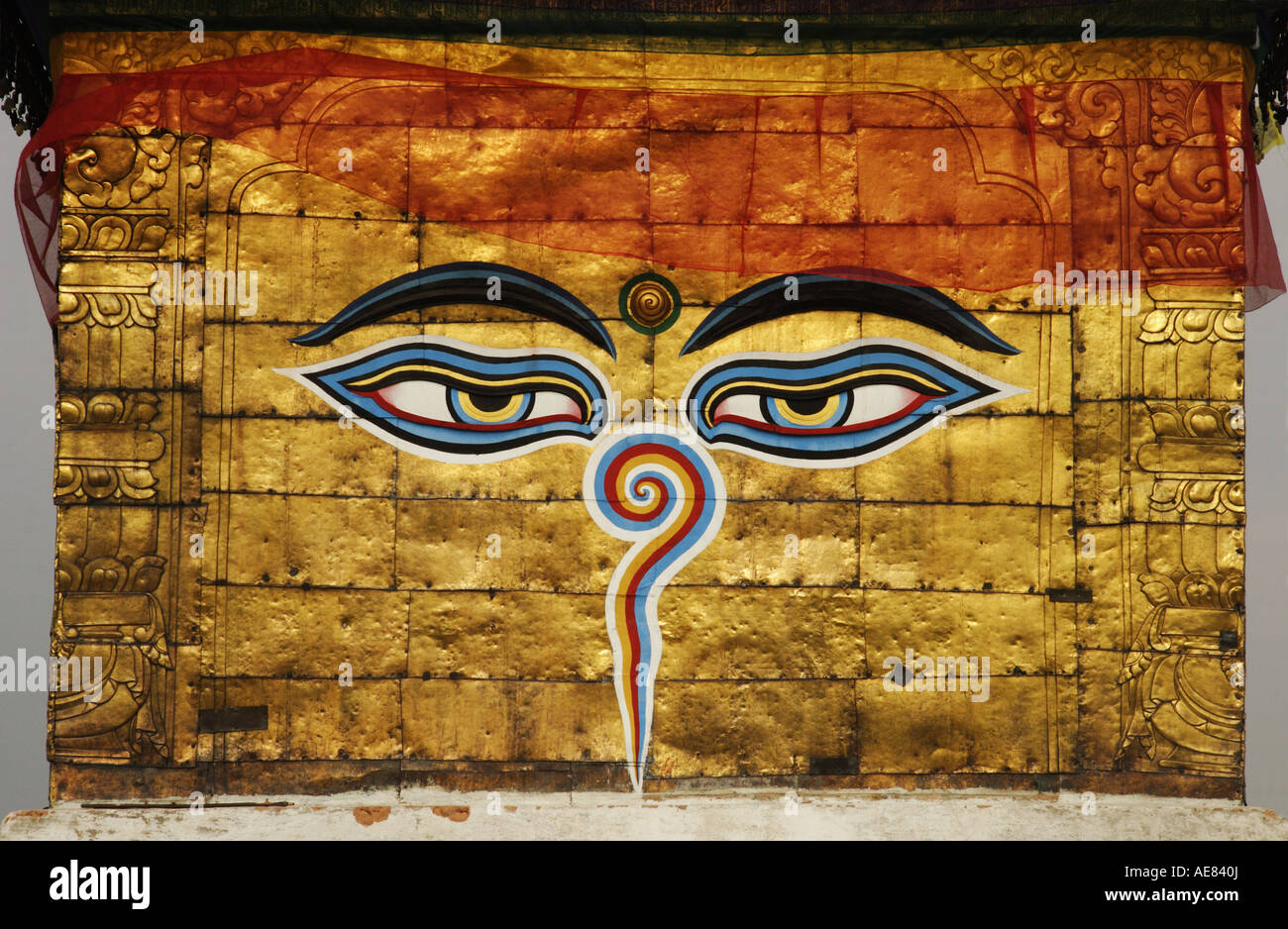Eyes of Buddha at Swayambhunath Stupa Kathmandu Nepal Stock Photo Alamy