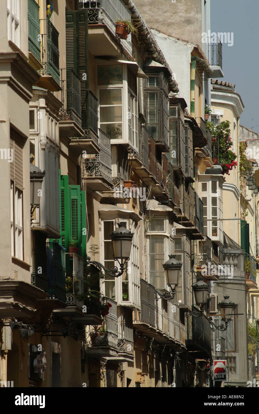 Malaga. Old town. Old houses Stock Photo Alamy