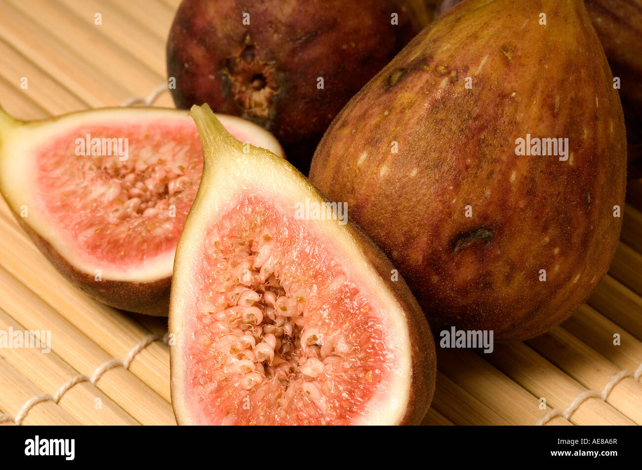 Close up of fresh figs ficus carica Stock Photo