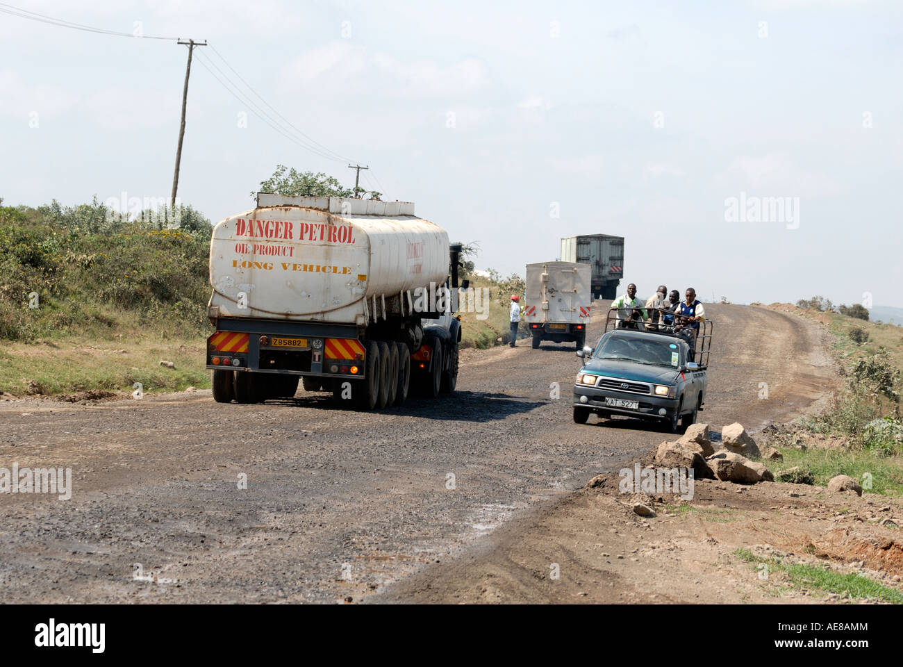 Traffic on the main Nairobi Kisumu road seen just west of Naivasha near
