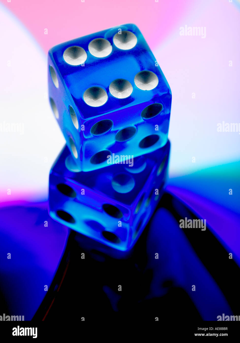 stacked snake eyes on dice Stock Photo Alamy