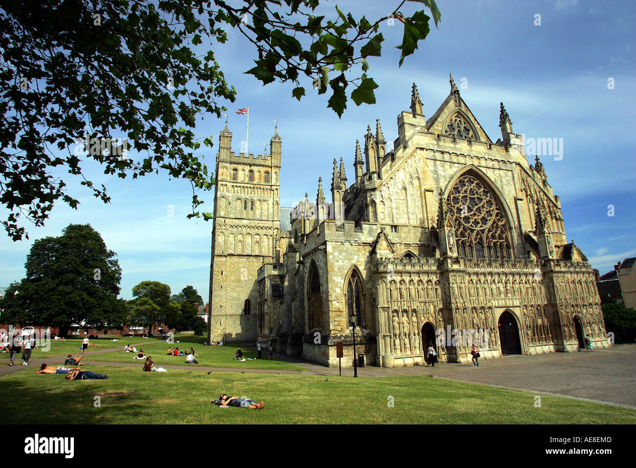 The Cathedral in Exeter Devon Stock Photo