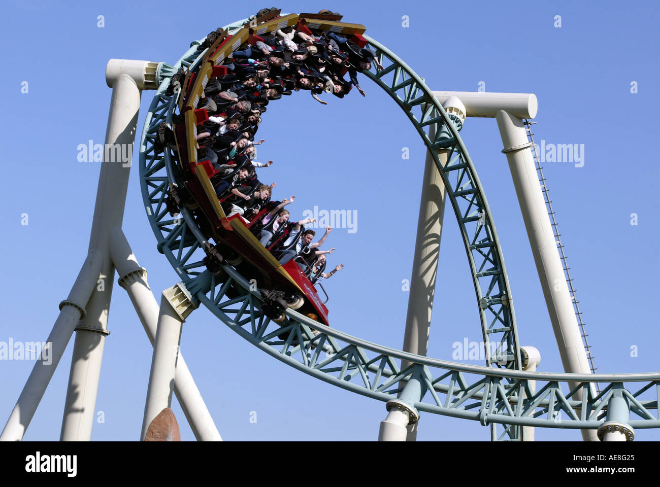 Colossus roller coaster at Thorpe Park, near London, United Kingdom Stock  Photo - Alamy