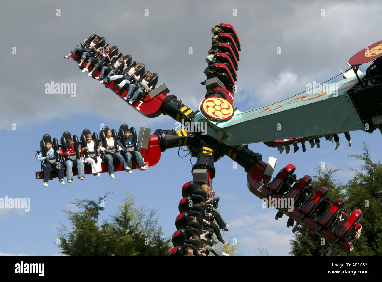 Samurai ride attraction at Thorpe Park Surrey United Kingdom