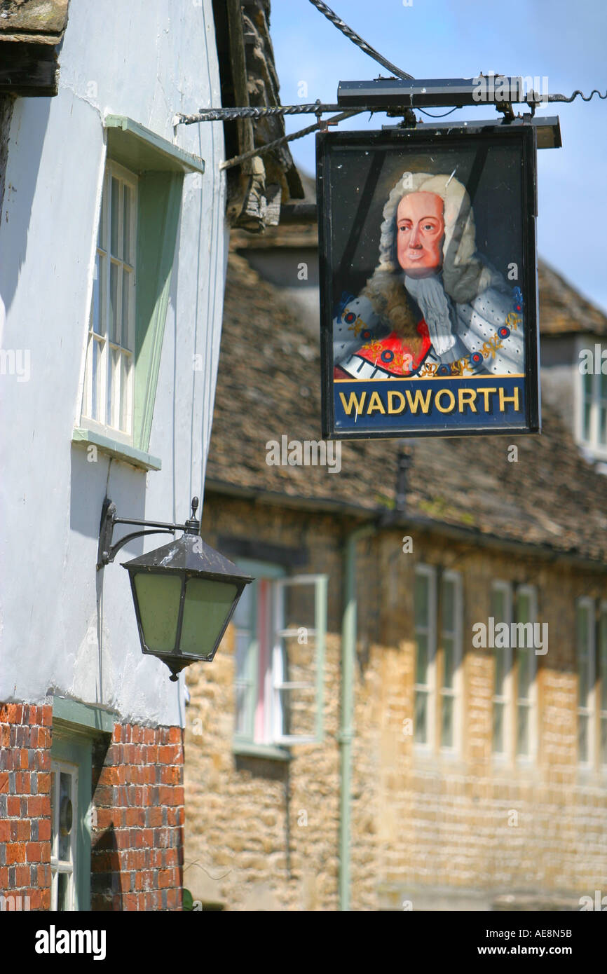 King George pub sign in Lacock Wiltshire Stock Photo