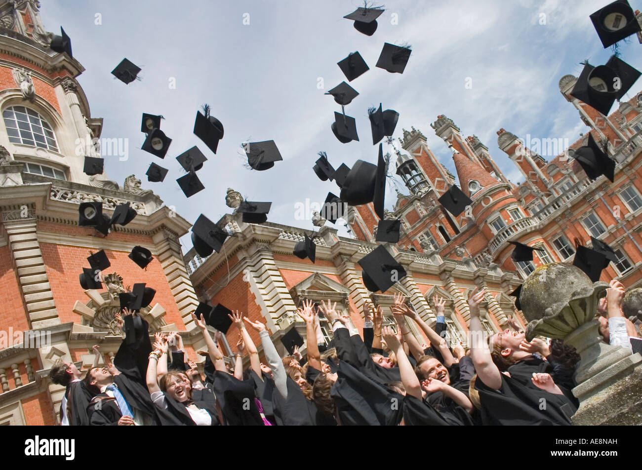 Graduation students throw hats hires stock photography and images Alamy