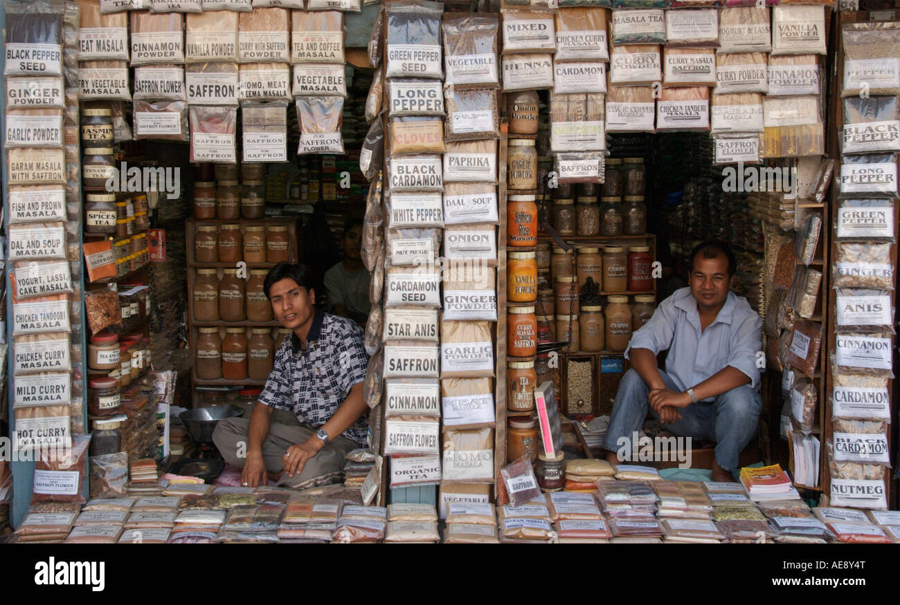 Spice sellers in Kathmandu Stock Photo Alamy