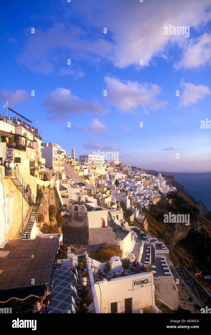 Town of Thira Fira on the island of Santorini in Greece Stock Photo