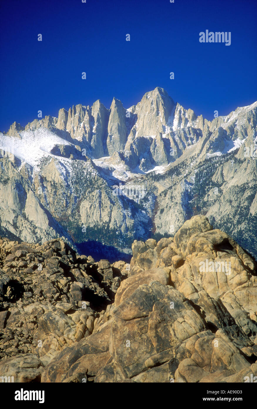Mount Whitney in the Sierra Nevada Mountains the tallest mountain in