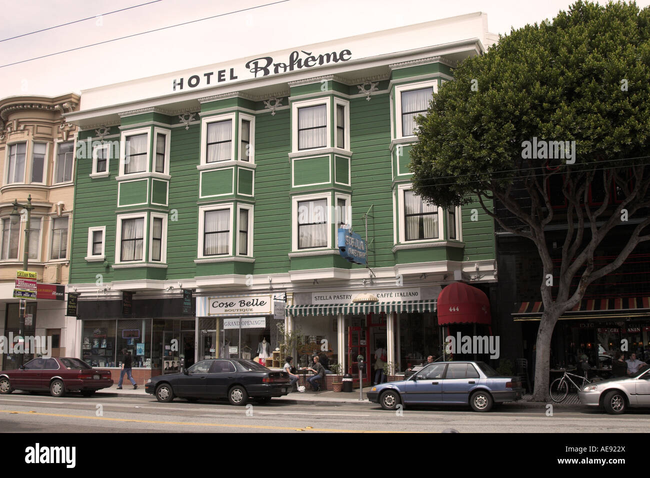 Street scene in North Beach San Francisco Stock Photo