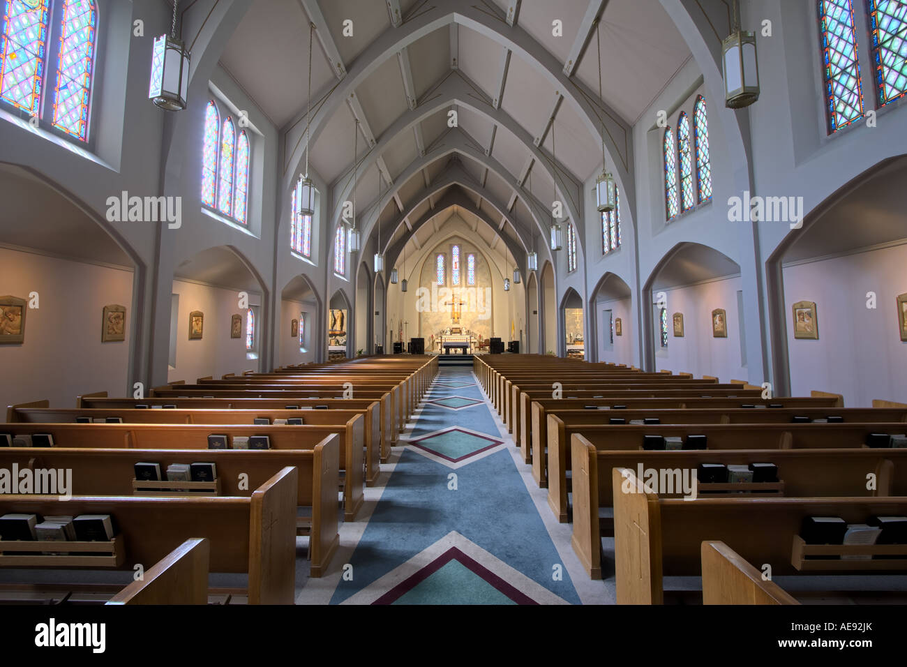 Interior Of St Teresas Catholic Church In Lincoln Nebraska Usa This Is An Hdr Photo Stock 