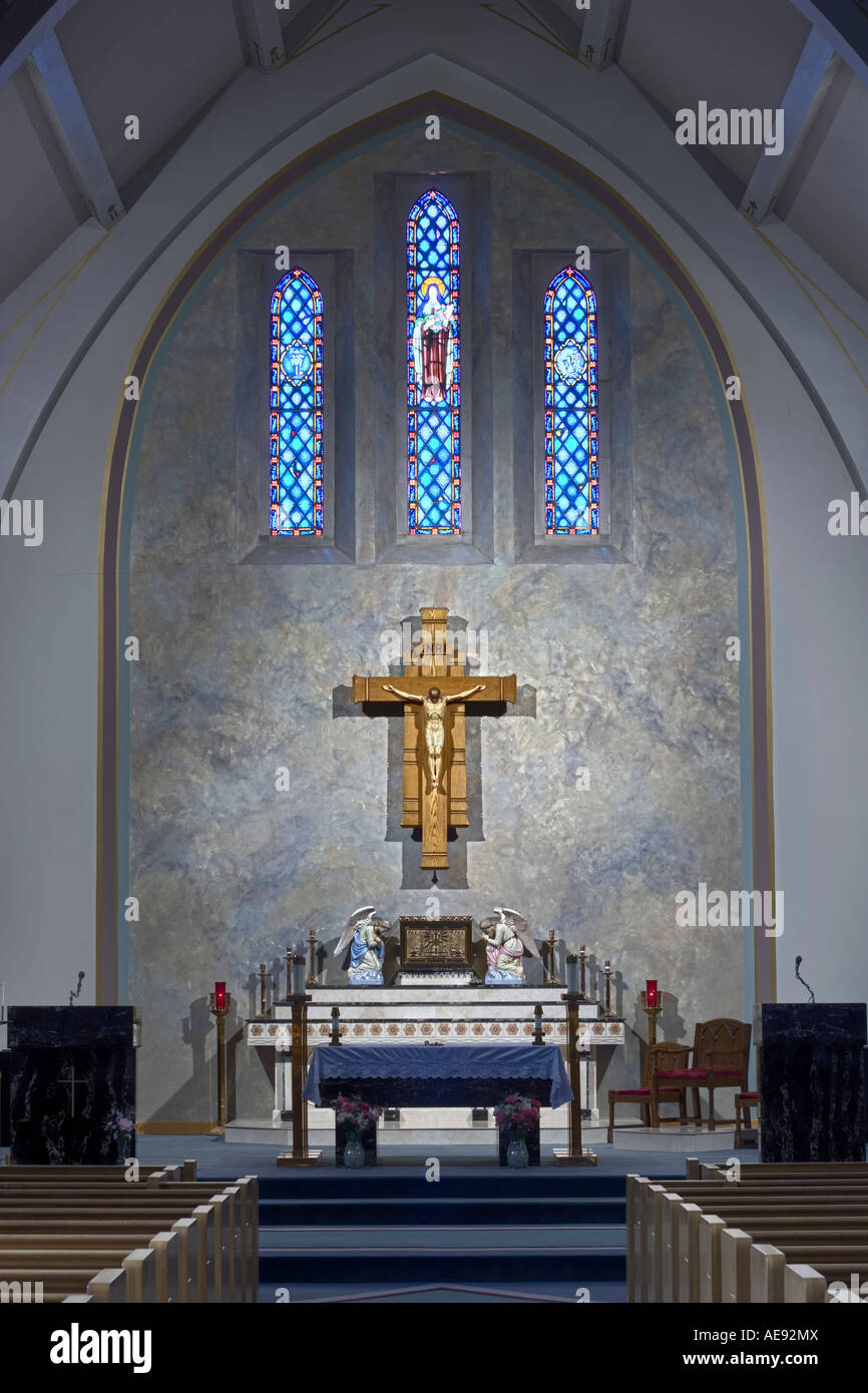 Altar of St. Teresa's Catholic church in Lincoln, Nebraska, USA. This