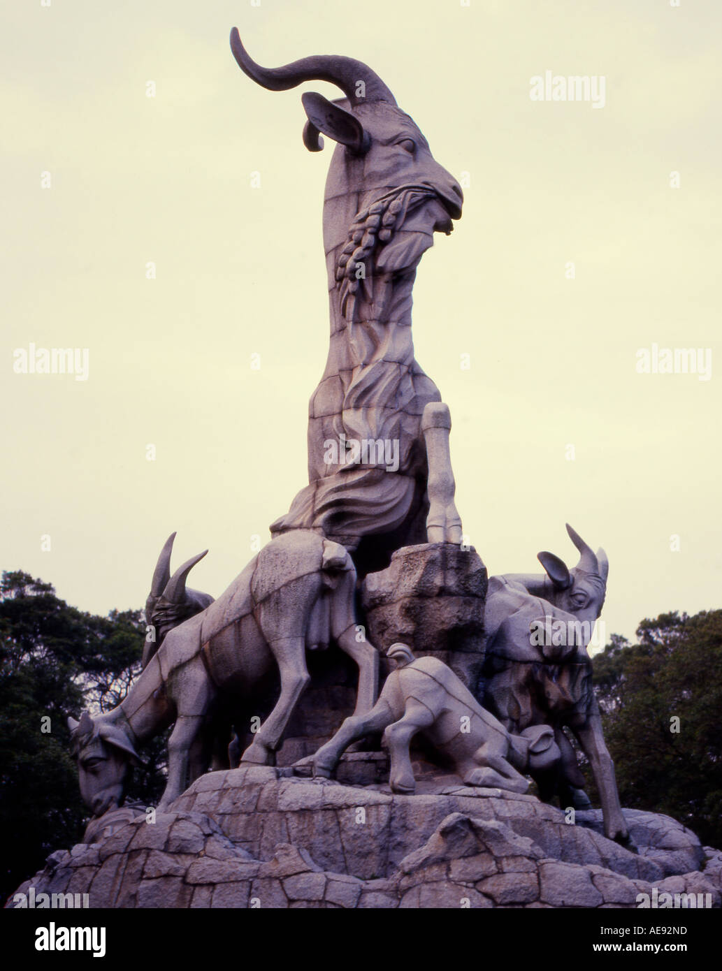 China Guangzhou Canton Five Rams statue symbol of the city Stock Photo -  Alamy