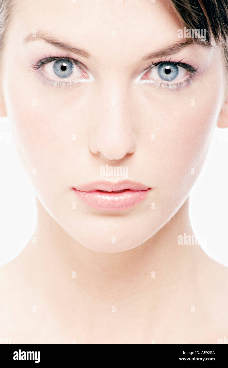 Beauty woman face blue eyes close up hi-res stock photography and ...