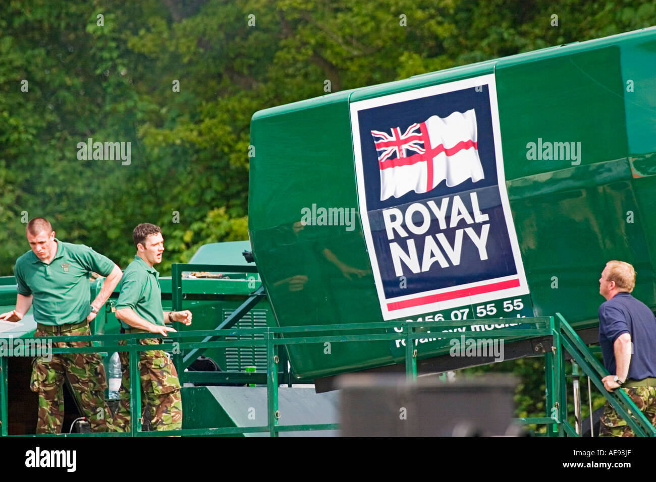 Royal Navy simulator machine at British Armed Forces display show in Dundee Scotland, 2006 Stock Photo