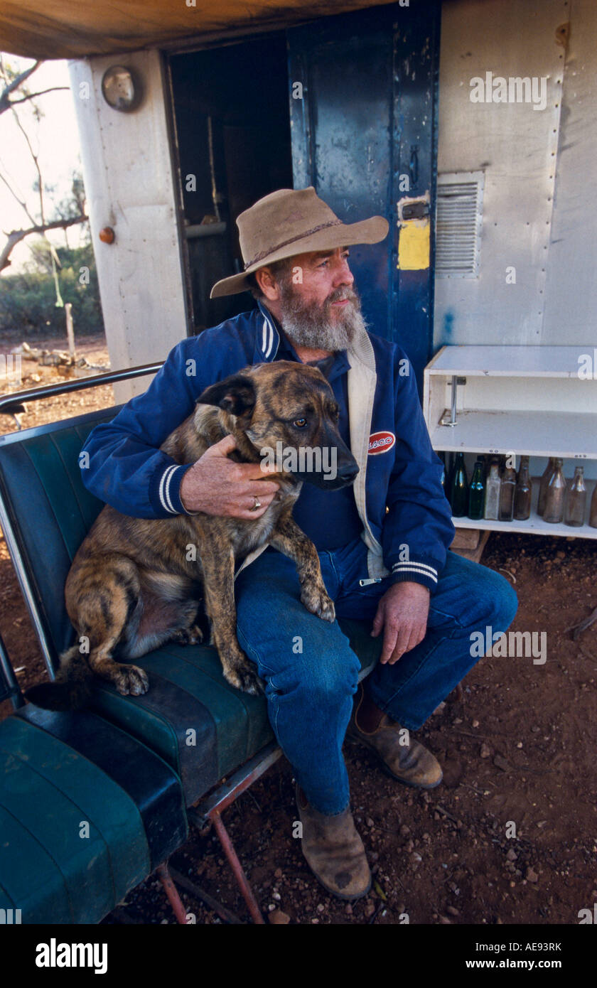 Man and dog, Australia Stock Photo Alamy