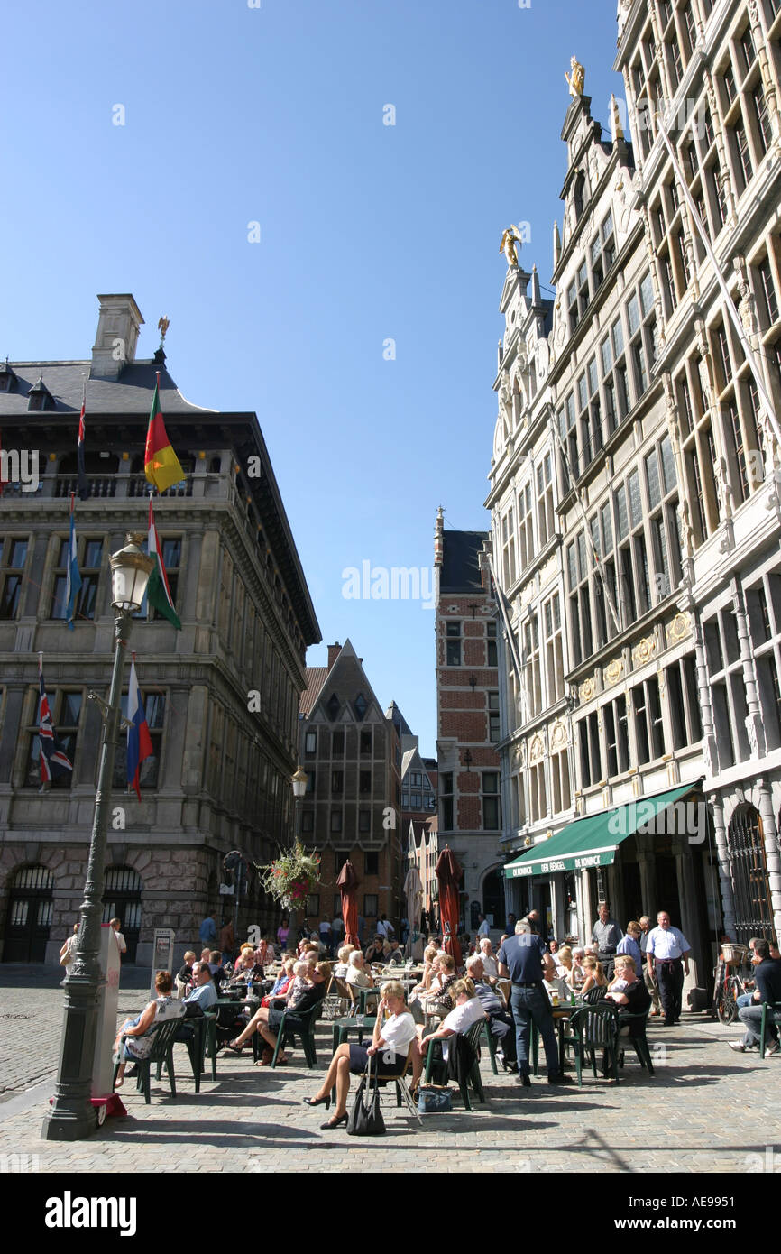 Market Place Antwerp belgium Stock Photo