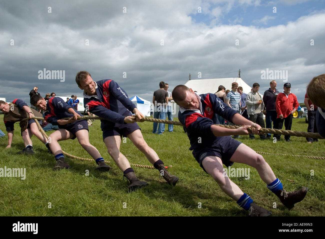 Male tug of war team at Central and West Fife Annual Agricultural Show