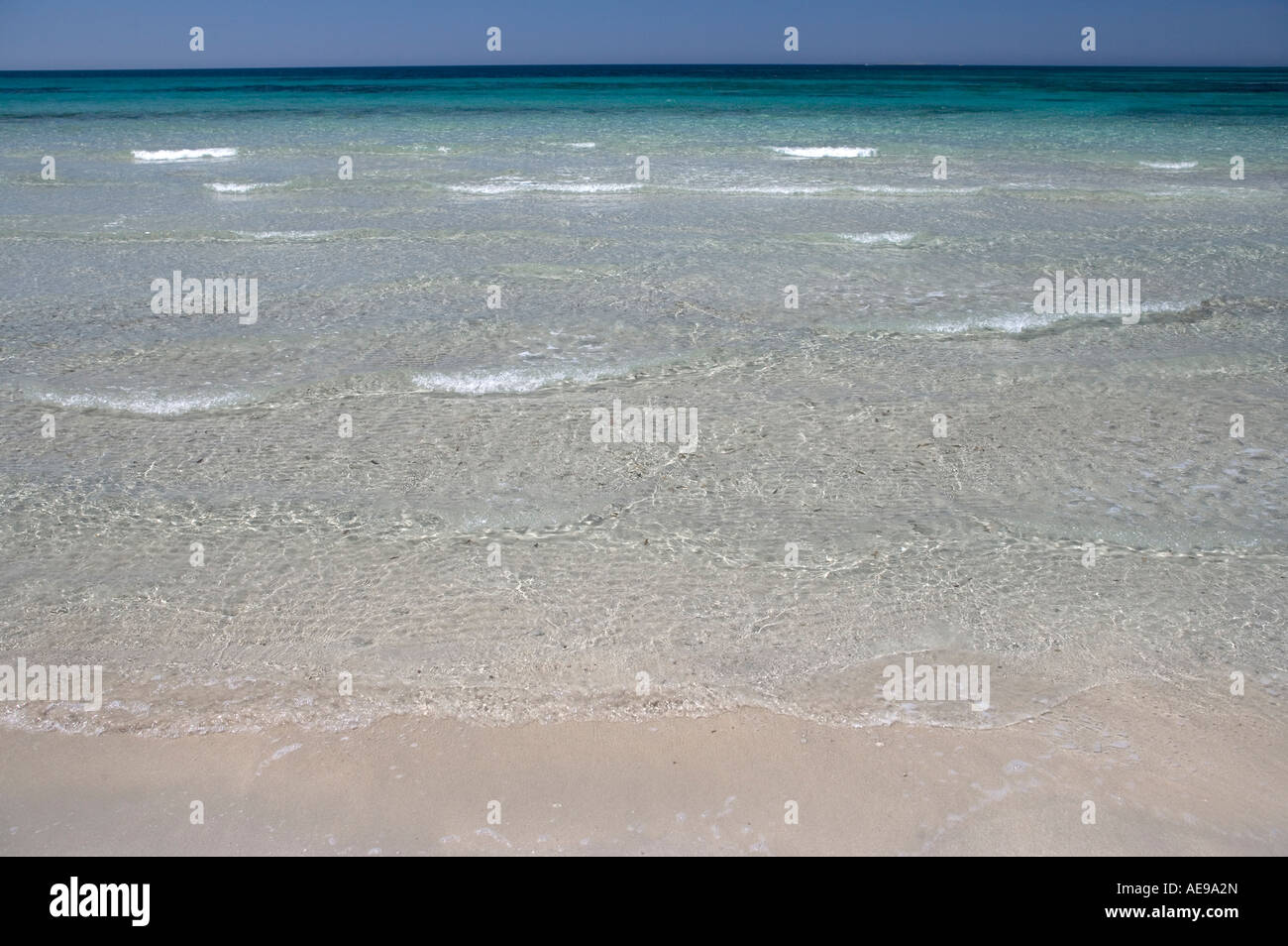 Beach Scene Sinis Peninsula Sardinia Italy Stock Photo