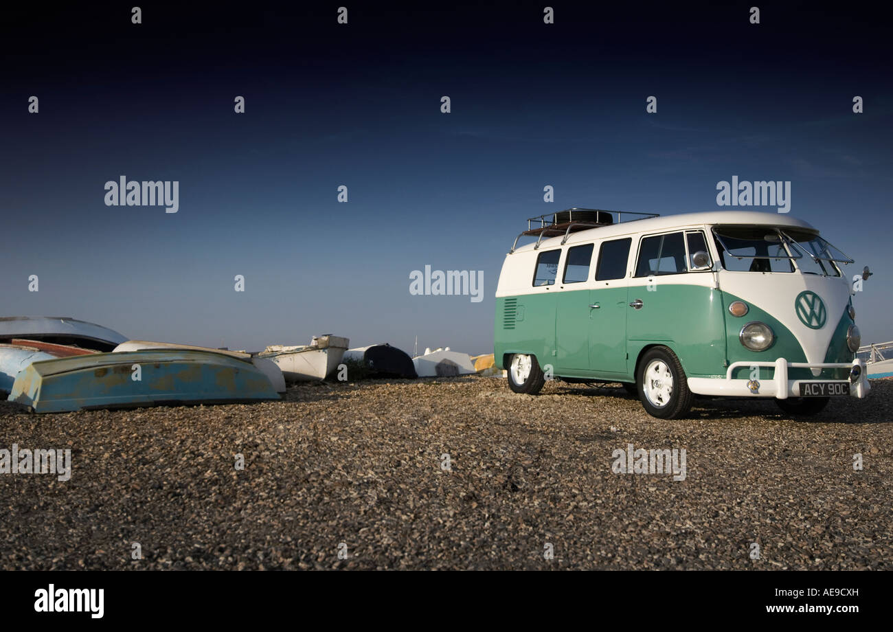 VW Camper van by the sea Stock Photo - Alamy