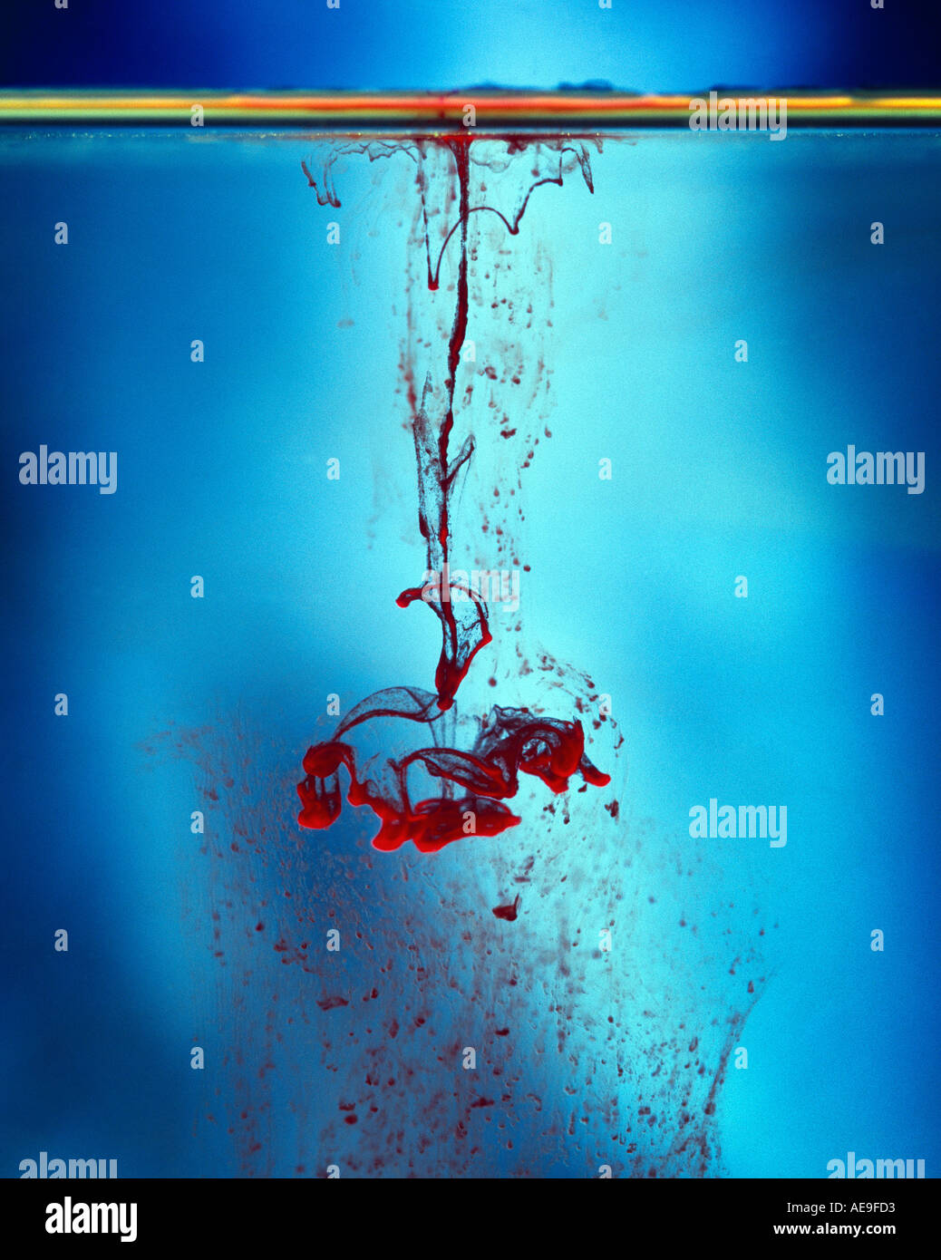 Drop of blood dissolves in water Stock Photo Alamy