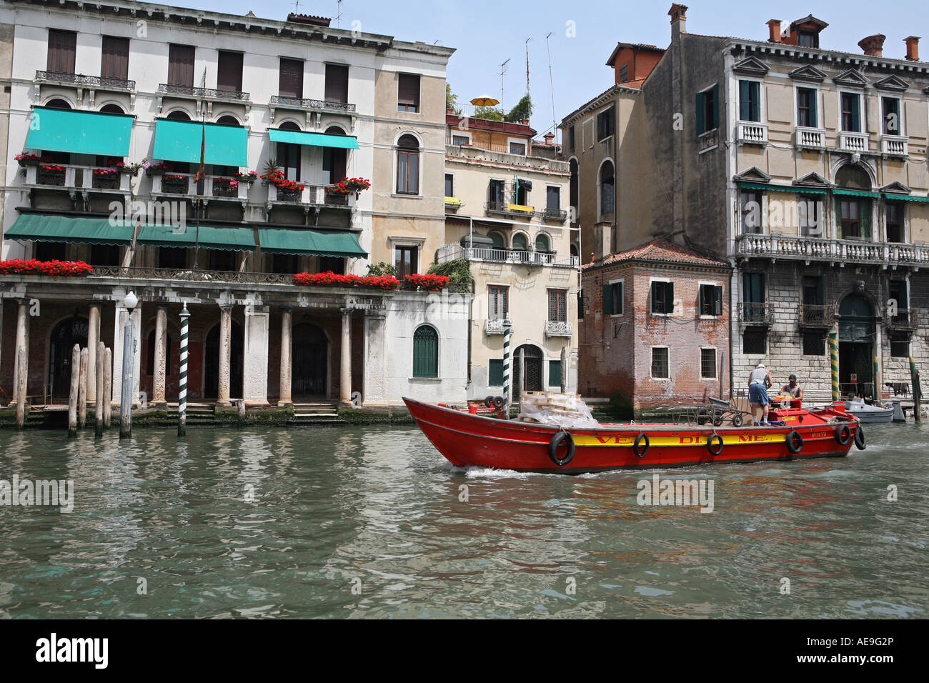 View of Grand Canal palaces and houses in Venice Italy Stock Photo - Alamy