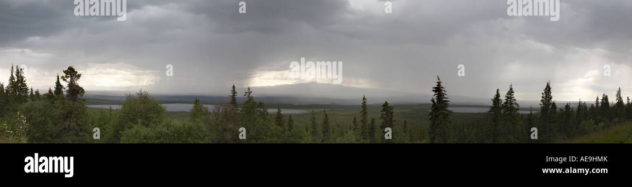 Rain storms along the Glenn Highway in Alaska Stock Photo