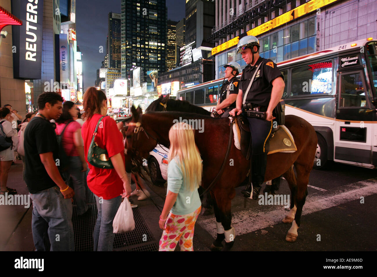 Police patrol on horses Times Square in New York City Stock Photo - Alamy