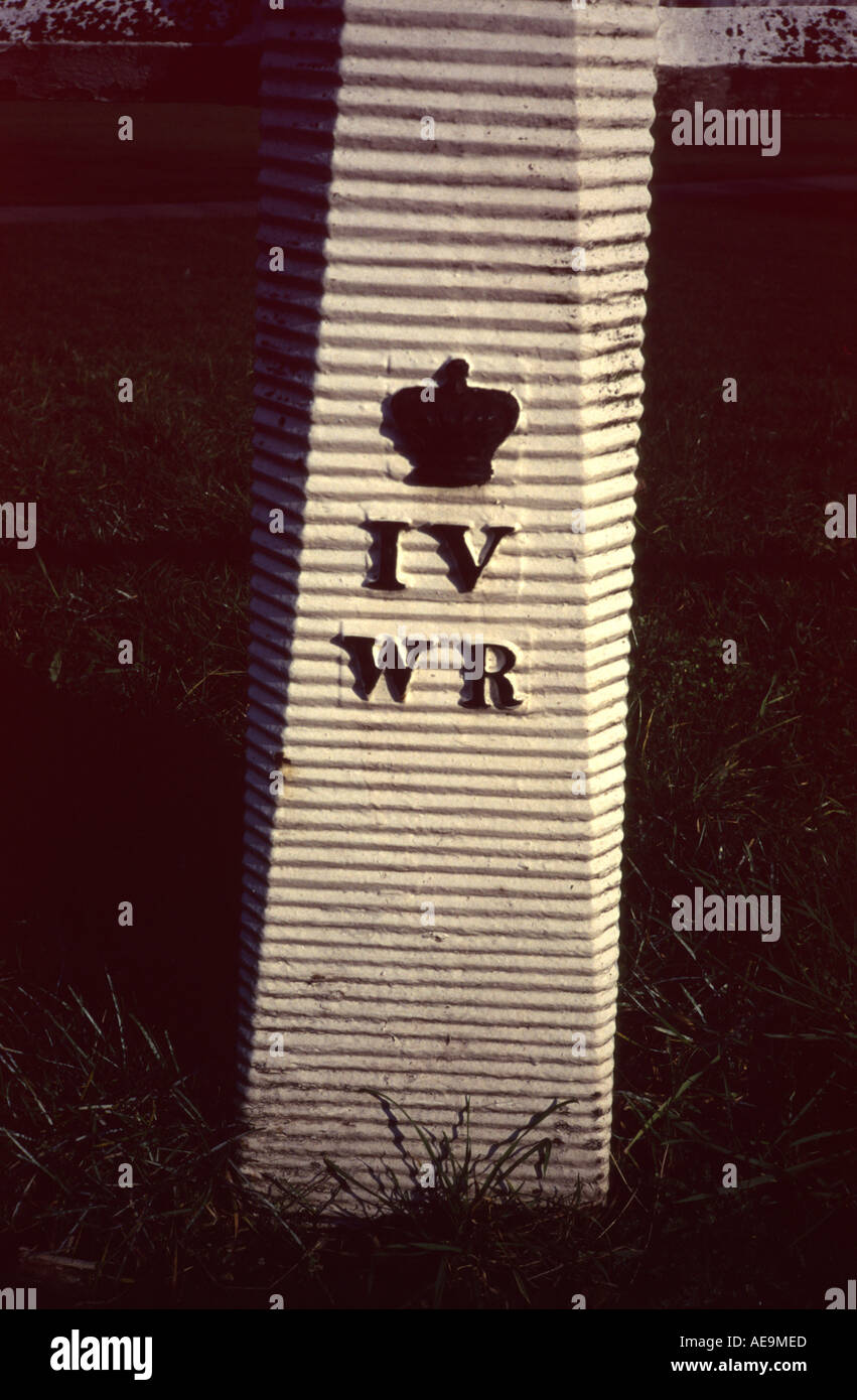 Cypher of King William IV on post at Richmond Green Surrey England Stock Photo
