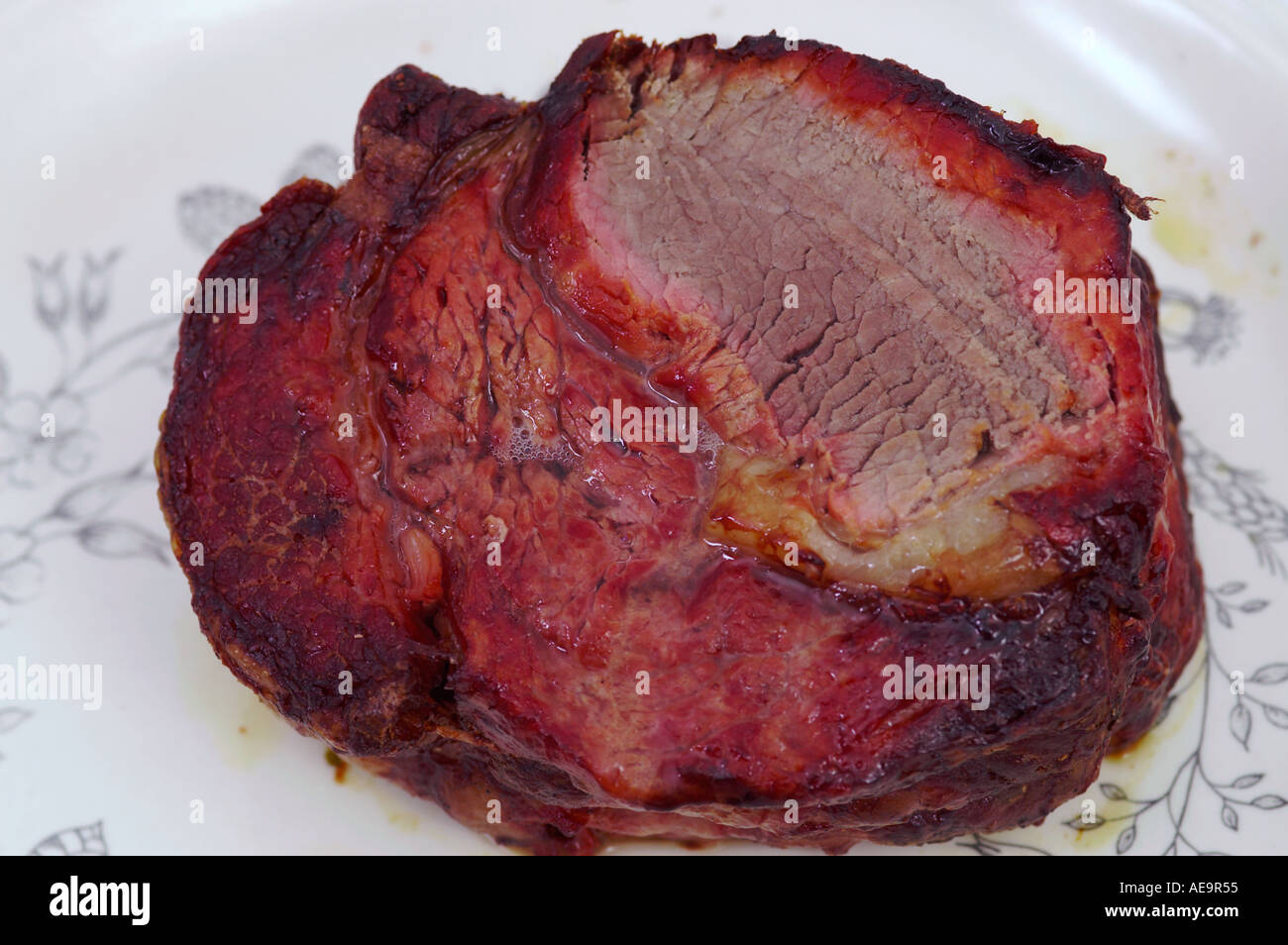 Traditional British Roast Beef joint Stock Photo Alamy