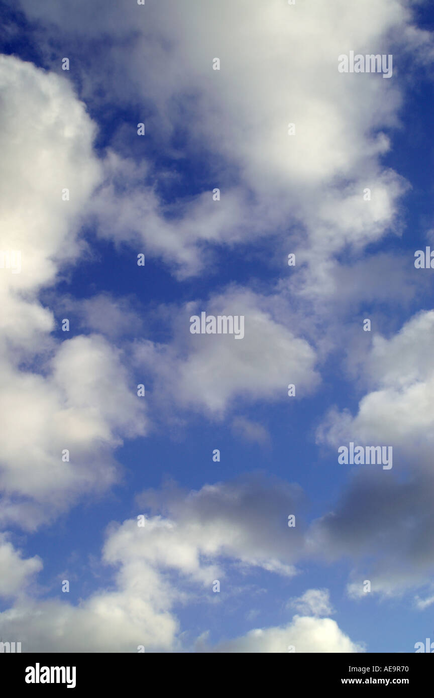Altocumulus clouds background summer sky fluffy clouds Stock Photo