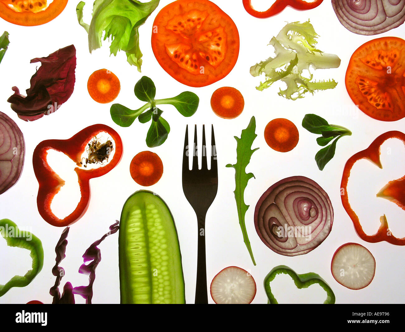 Assorted salad Stock Photo