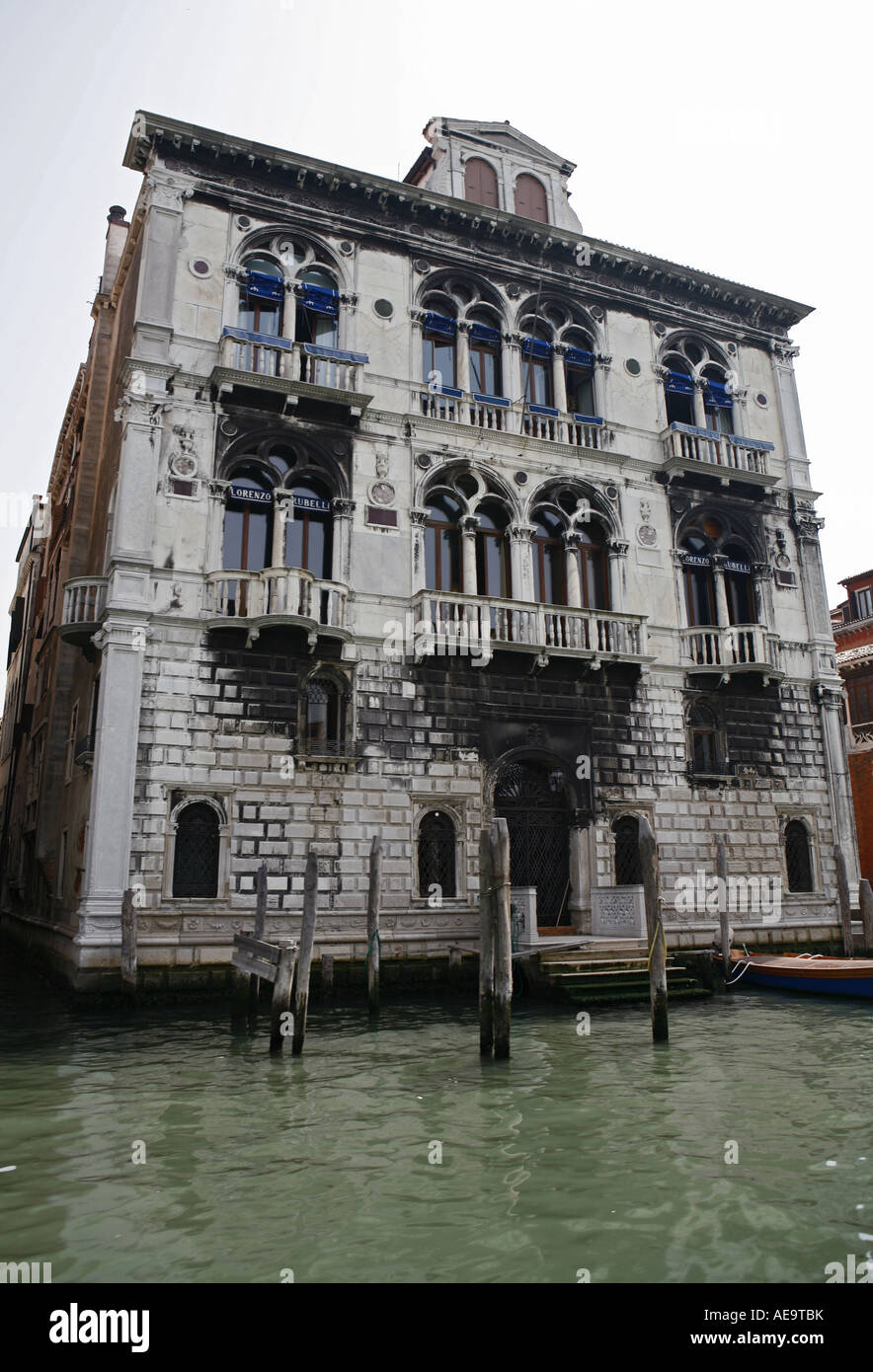 Panoramic view of Grand Canal palaces and houses in Venice Italy Stock ...