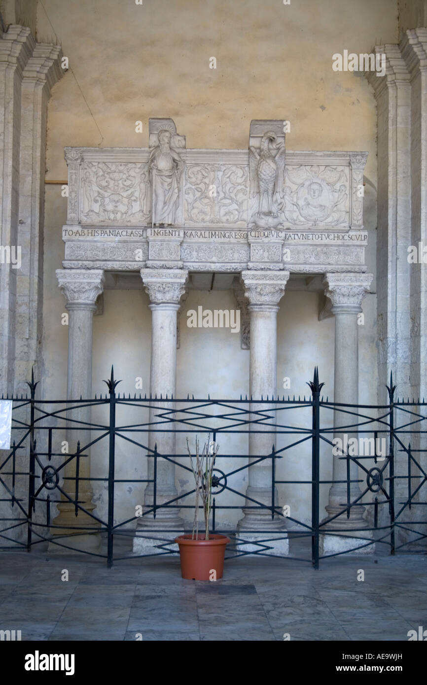 Chaeles V Marble Pulpit San Michele Church Cagliari Sardinia Italy Stock Photo