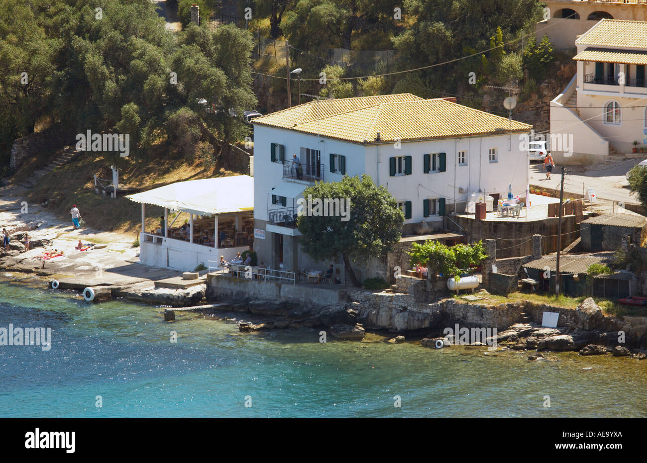 The White House in Kalami formerly the residence of Lawrence Durrell viewed from the hill above Stock Photo