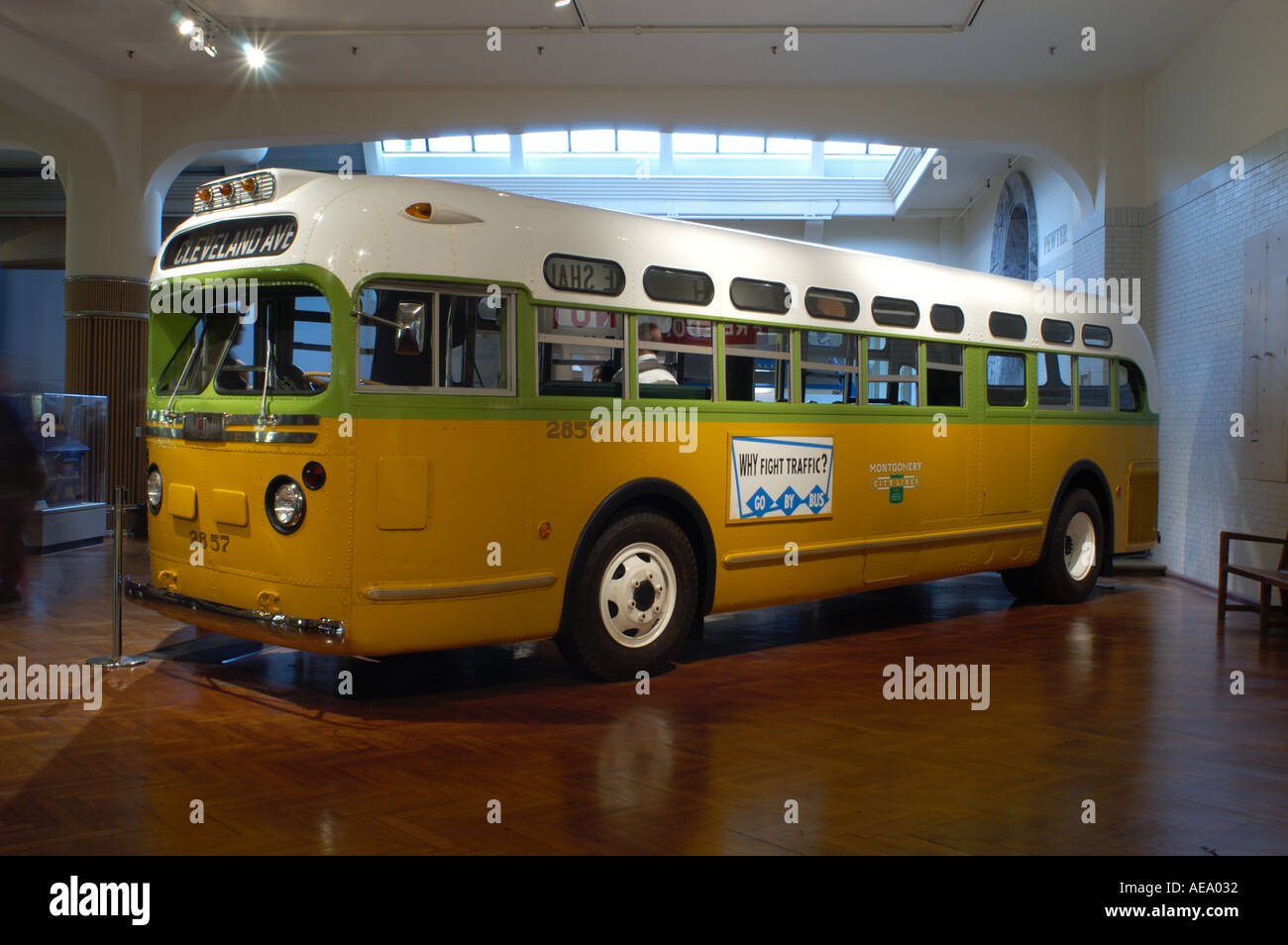 Rosa Parks bus on display at the Henry Ford Museum in Dearborn Michigan Stock Photo