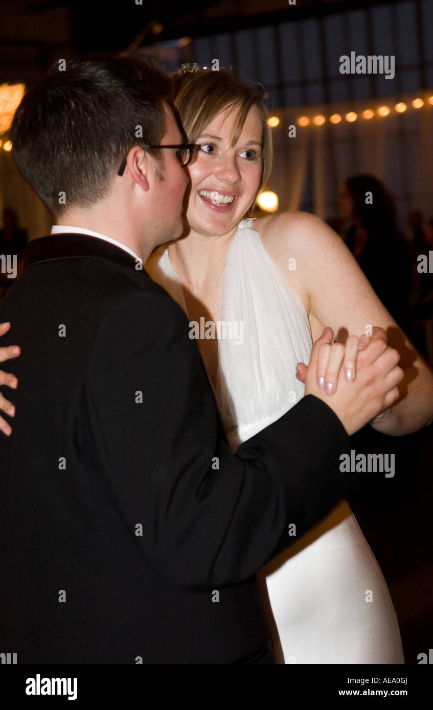 Bride and groom dancing Stock Photo - Alamy