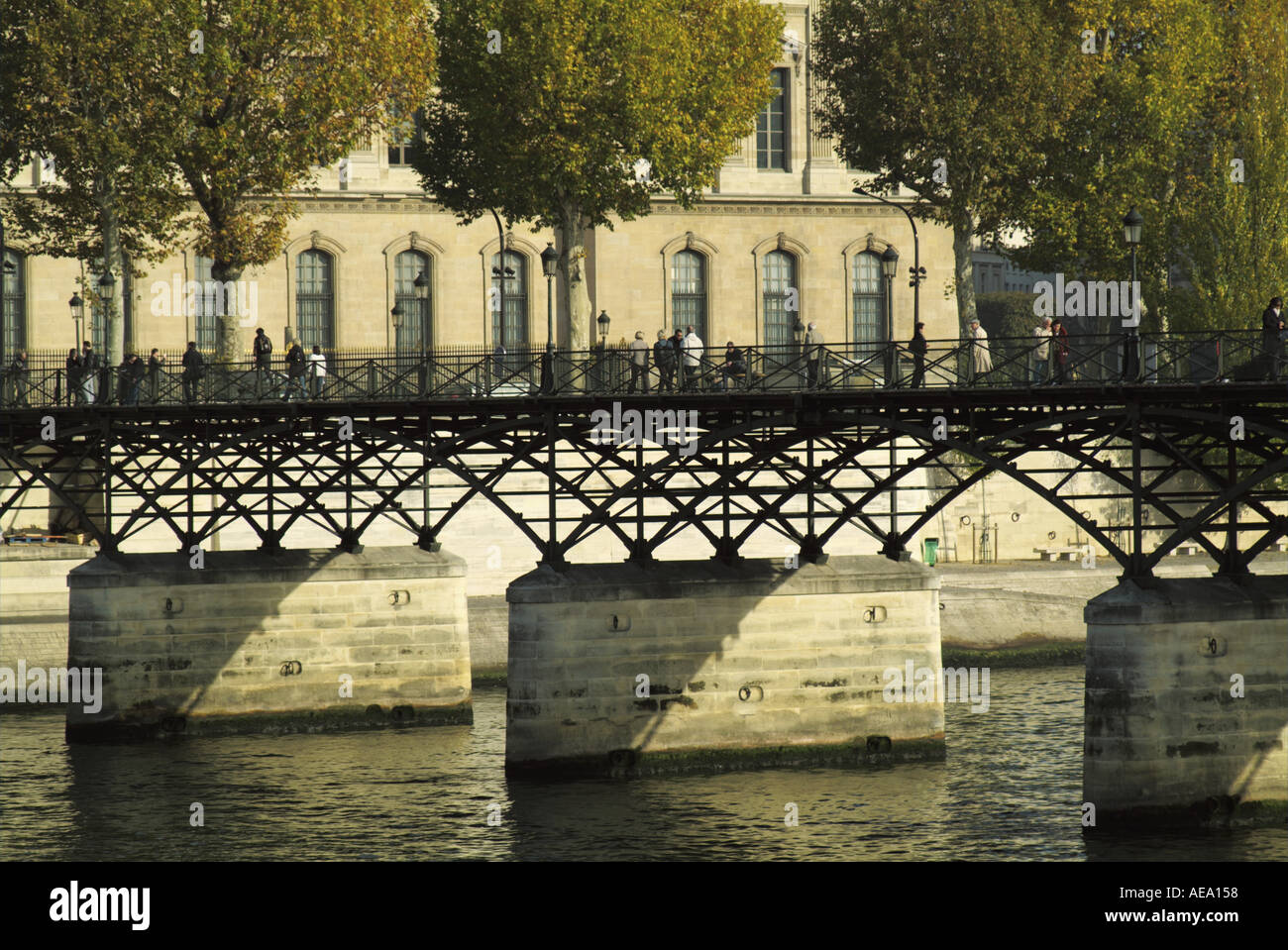 France Paris The Pont Des Arts On The Seine River Banks At Fall Stock Photo
