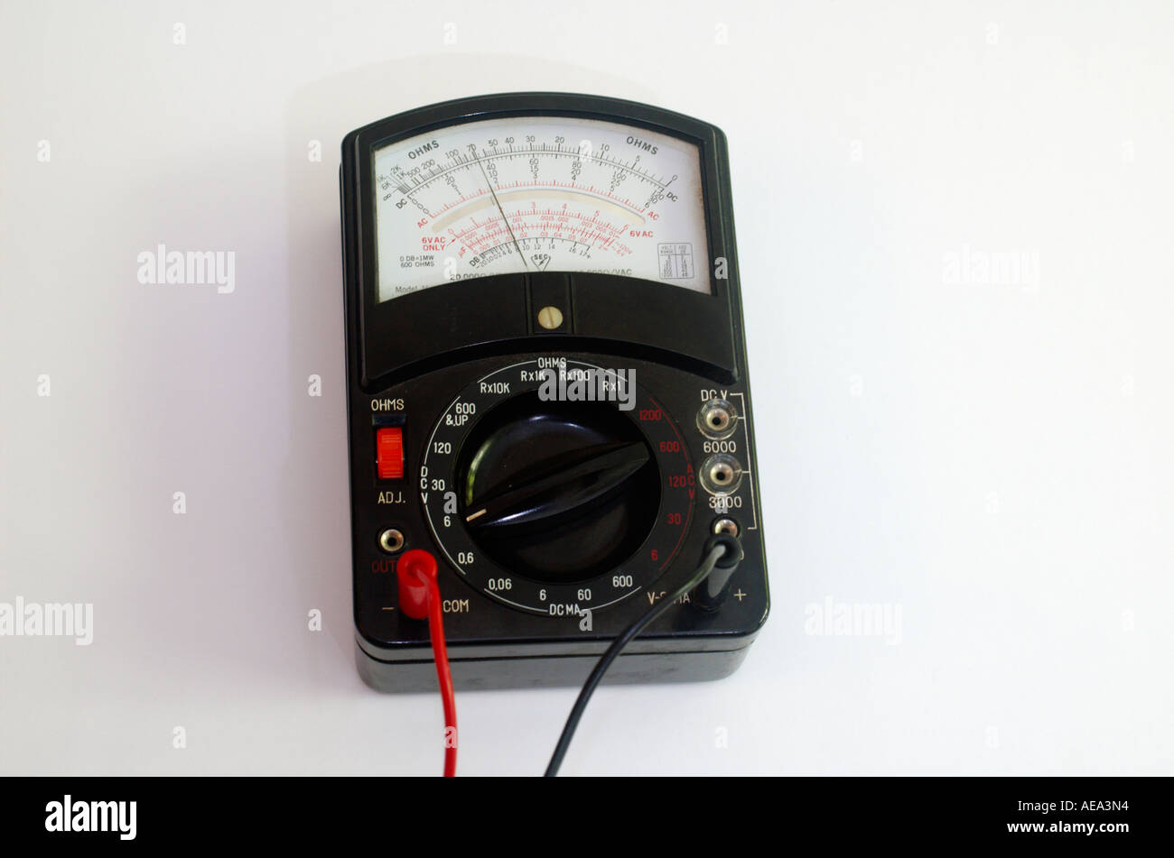 Analog multimeter being used as a voltmeter Stock Photo - Alamy