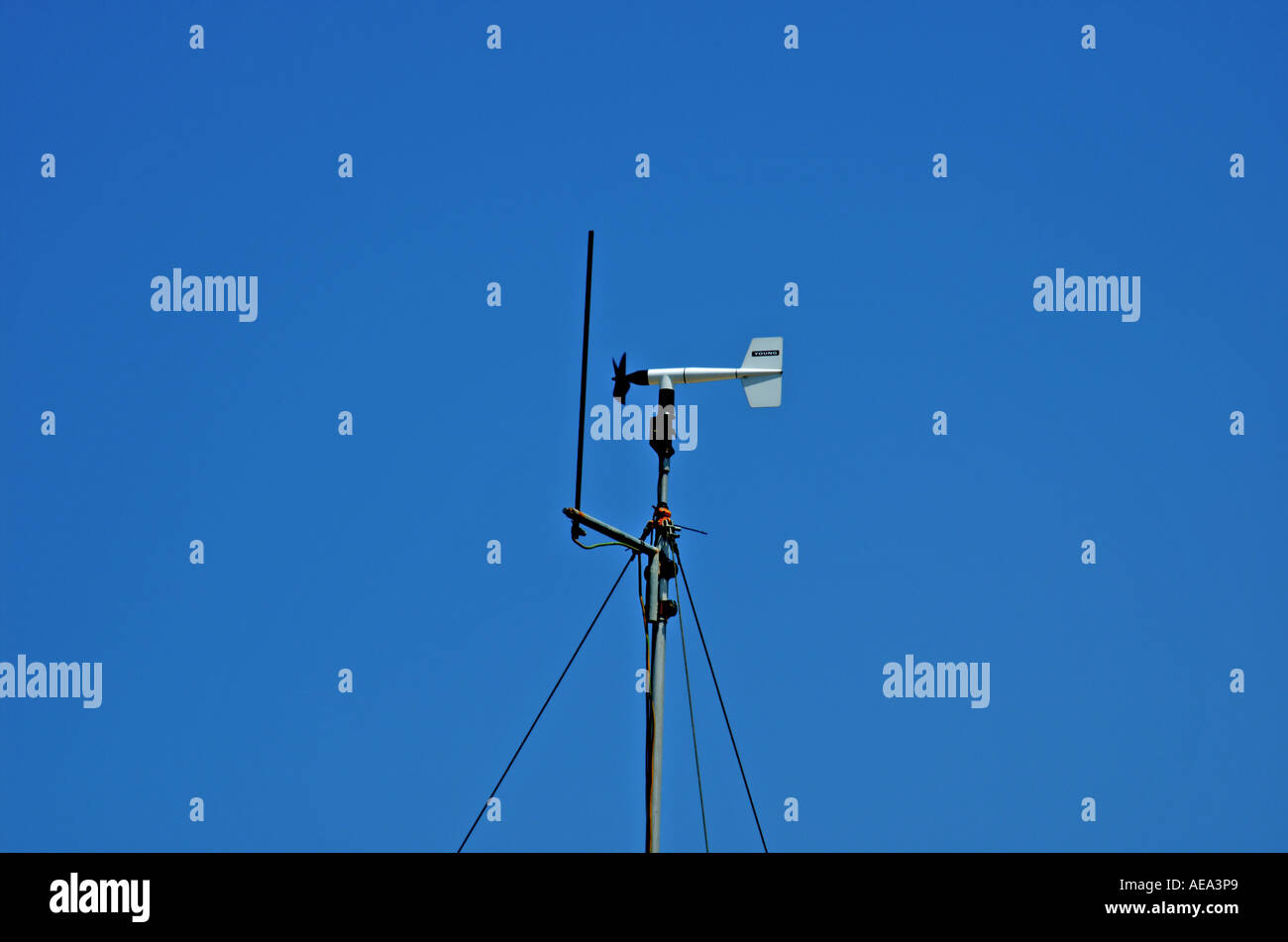 Wind speed and direction tracking at a weather station Israel Stock