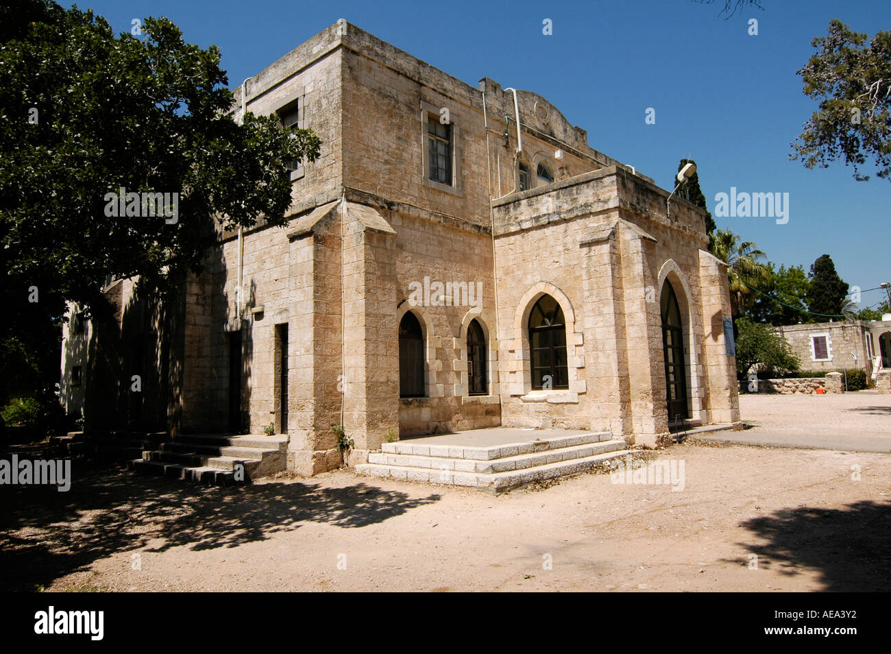Old templers building in Beit Lehem Haglilit Israel Stock Photo